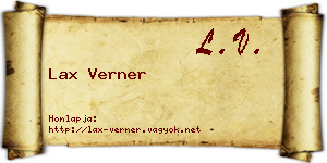 Lax Verner névjegykártya